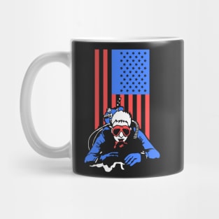 SCUBA DIVING: US Flag Scuba Diving scuba diver t shirt gift Mug